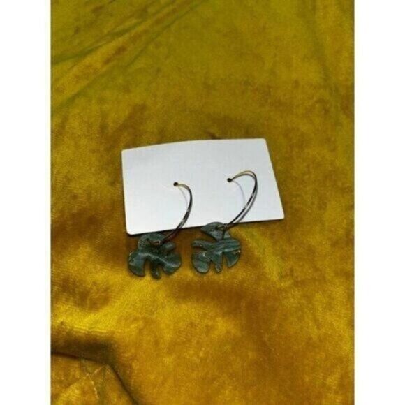 Green and Gold Clay Earrings - Picture 2 of 2